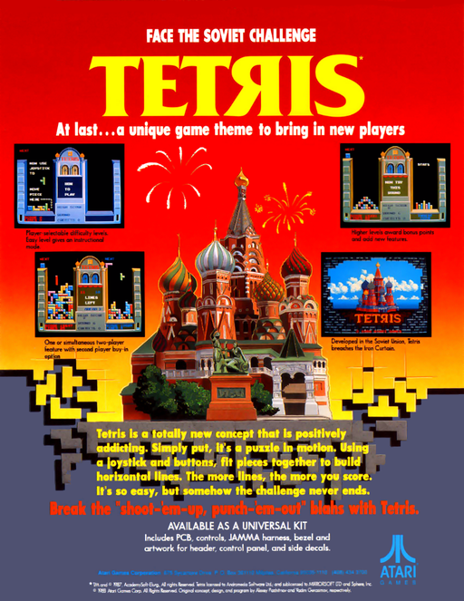 Tetris (cocktail set 1) Arcade Game Cover